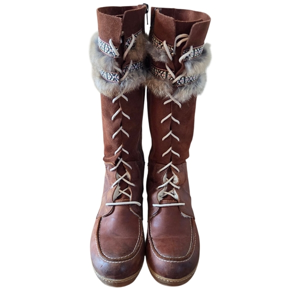 Saute Mouton Nahima Women's Suede Leather Nubuck Waterproof Brown Boots Size 38 - Picture 7 of 16